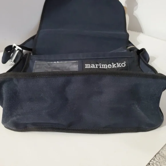 MARIMEKKO Olkalaukku Urbaani Crossbody Shoulder Bag Navy Blue Cotton Canvas